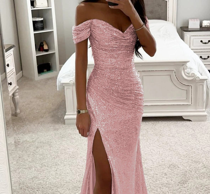 Damen Abendkleid mit schimmernden Pailletten – Élara