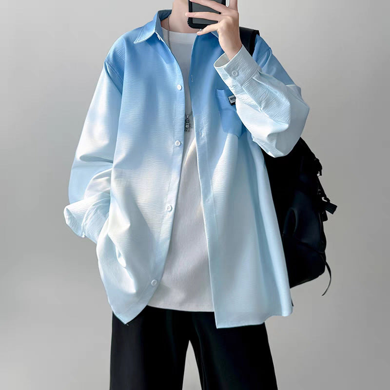 Herren Hemdjacke mit modernem Farbverlauf und praktischer Brusttasche Echoarchiv