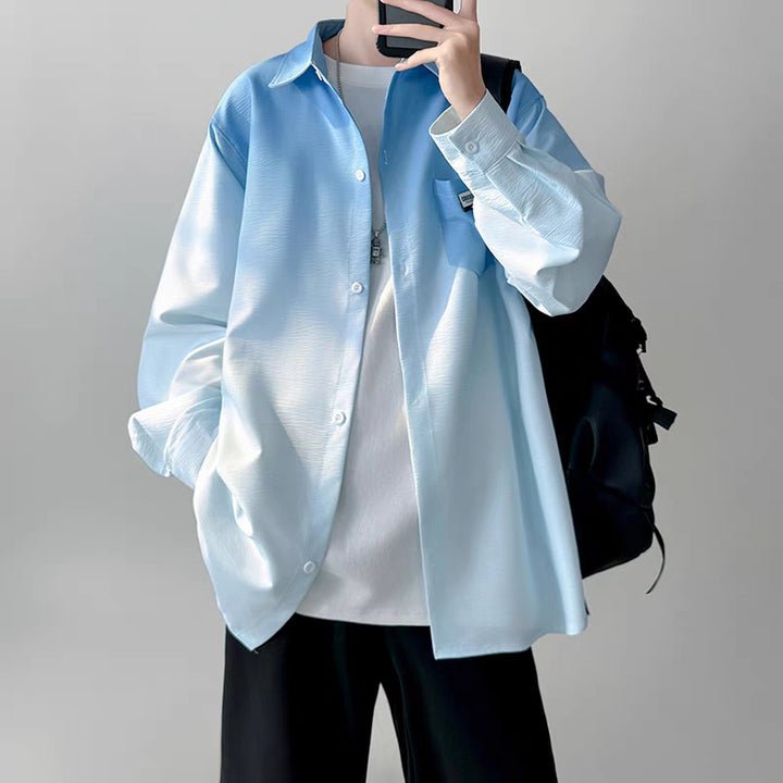 Herren Hemdjacke mit modernem Farbverlauf und praktischer Brusttasche Echoarchiv