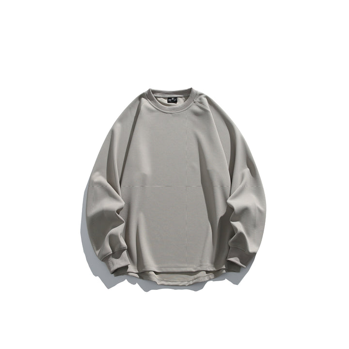 Unisex Oversize Waffelstrick-Sweatshirt mit Rundhalsausschnitt Echoarchiv