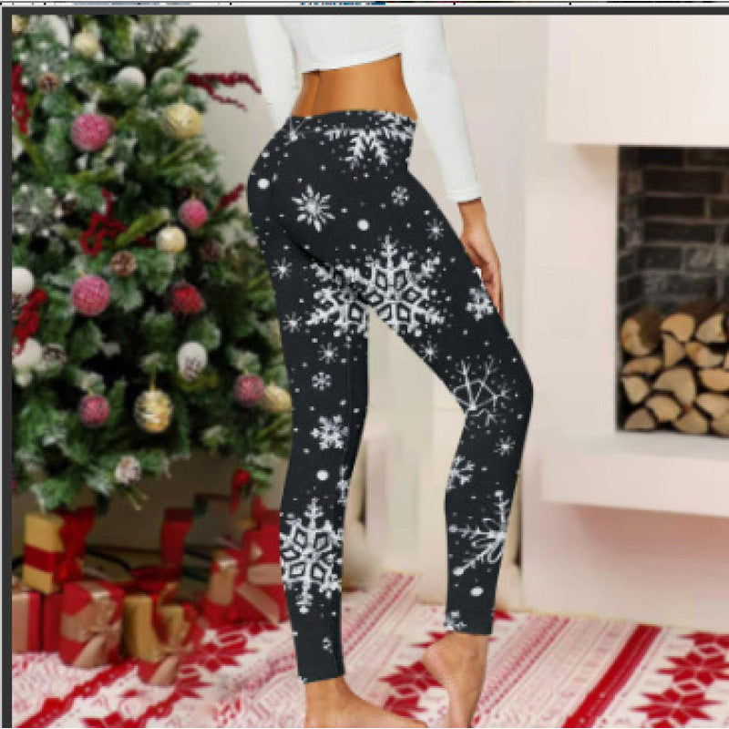 Damen Gemusterte Weihnachtsleggings Echoarchiv