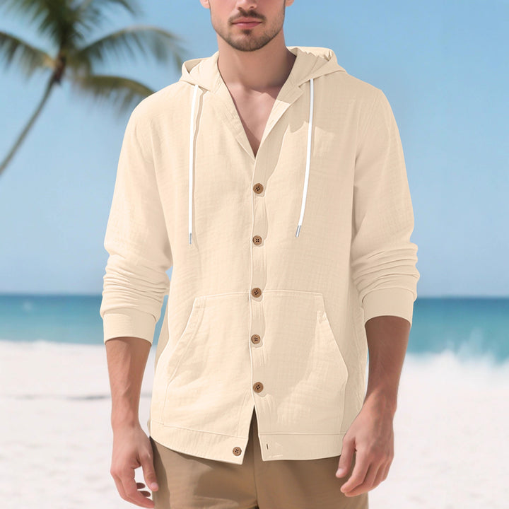 Herren elegante Freizeitjacke mit Kapuze und praktischen Taschen Echoarchiv