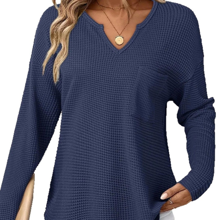 Damen Lässiger V-Ausschnitt Pullover mit Taschen Echo Archiv