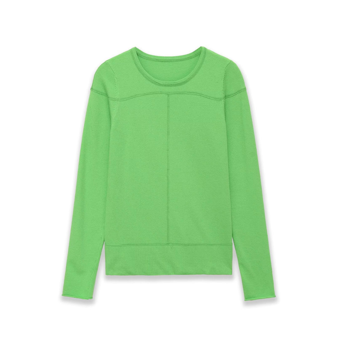 Damen Leichter Feinstrickpullover mit Rundhalsausschnitt und dekorativen Nahtdetails Echo Archiv