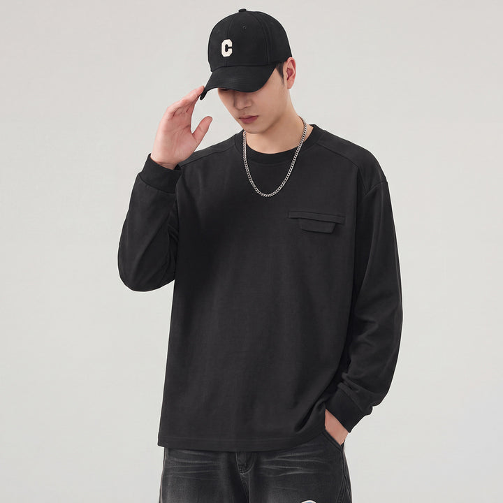 Herren Oversize Sweatshirt mit Brustklappe und Raglanärmeln Echoarchiv