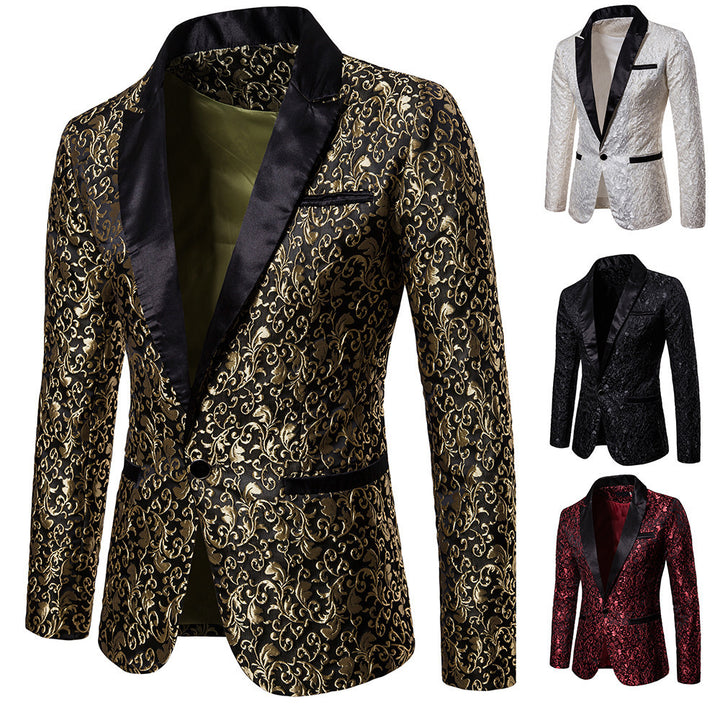 Herren eleganter Blazer mit floralen Mustern Echoarchiv