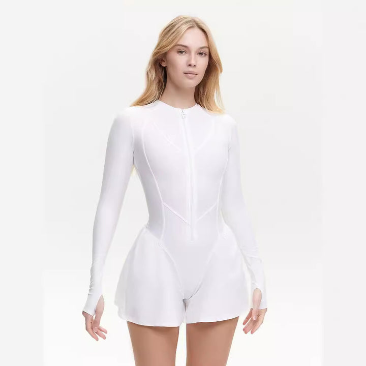 Damen Sportlicher Jumpsuit mit langem Arm und Reißverschluss Echo Archiv