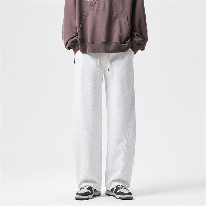 Herren Ultraweit geschnittene Fleece-Loungehose mit Tunnelzug und geradem Bein Echo Archiv