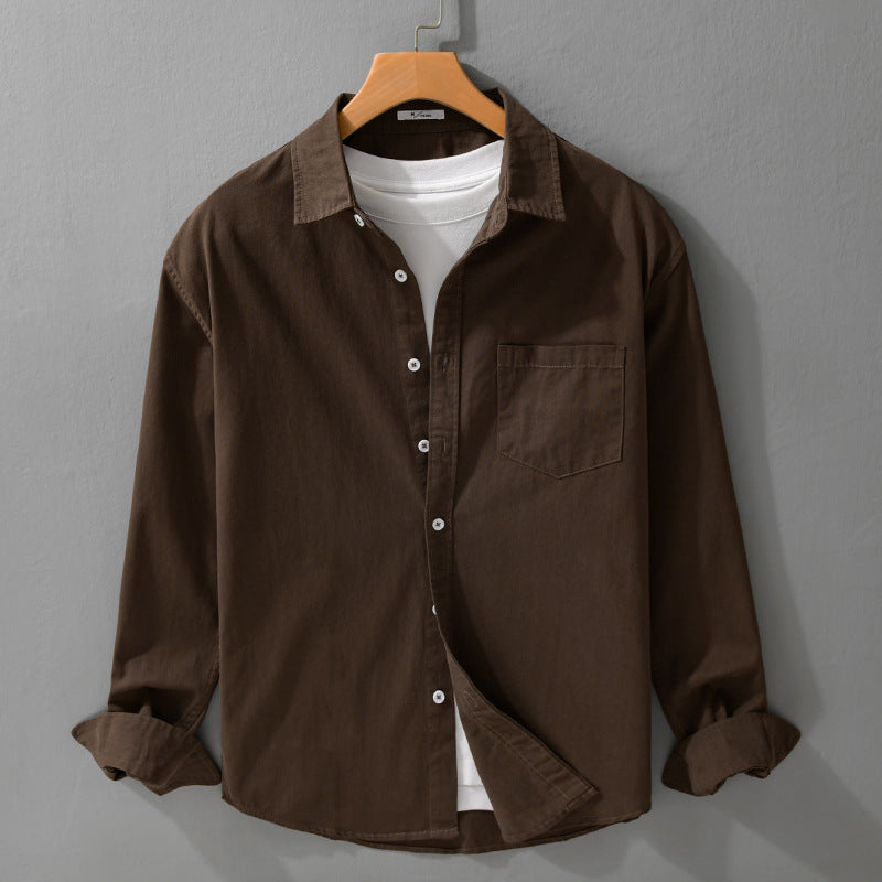 Herren Lässiges Layering-Hemd im Overshirt-Stil mit weichem Baumwollgriff und Brusttasche Echoarchiv