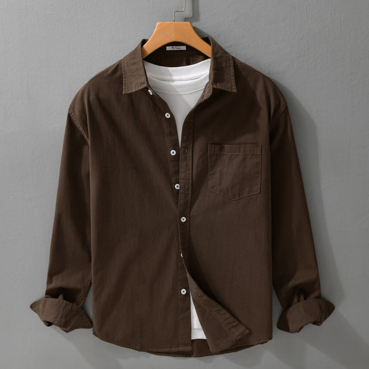 Herren Lässiges Layering-Hemd im Overshirt-Stil mit weichem Baumwollgriff und Brusttasche Echoarchiv