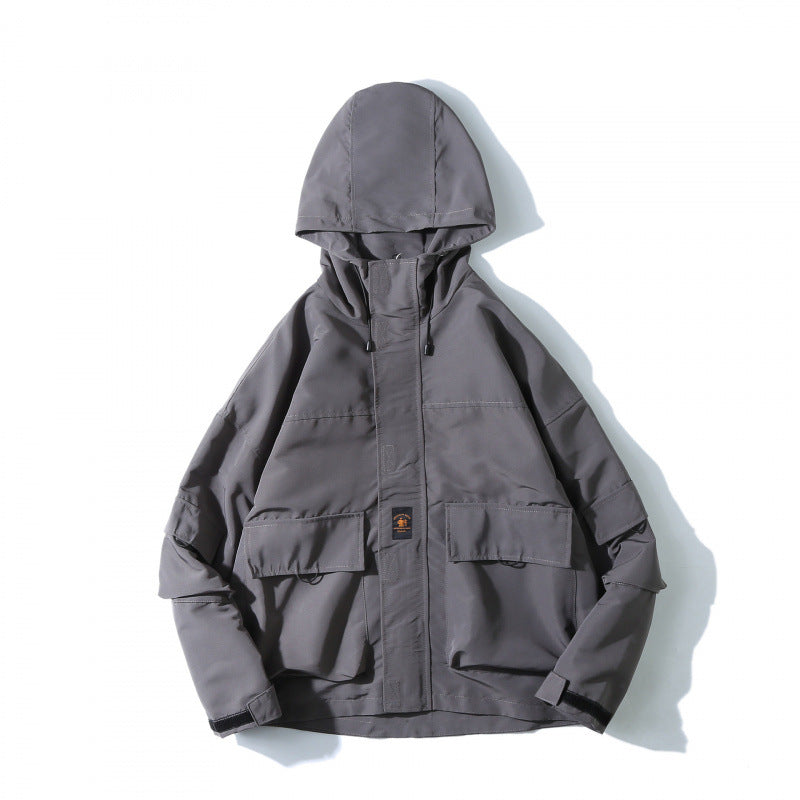 Unisex Weitgeschnittene Utility-Softshelljacke mit Kapuze und Mehrfach-Taschen Echo Archiv