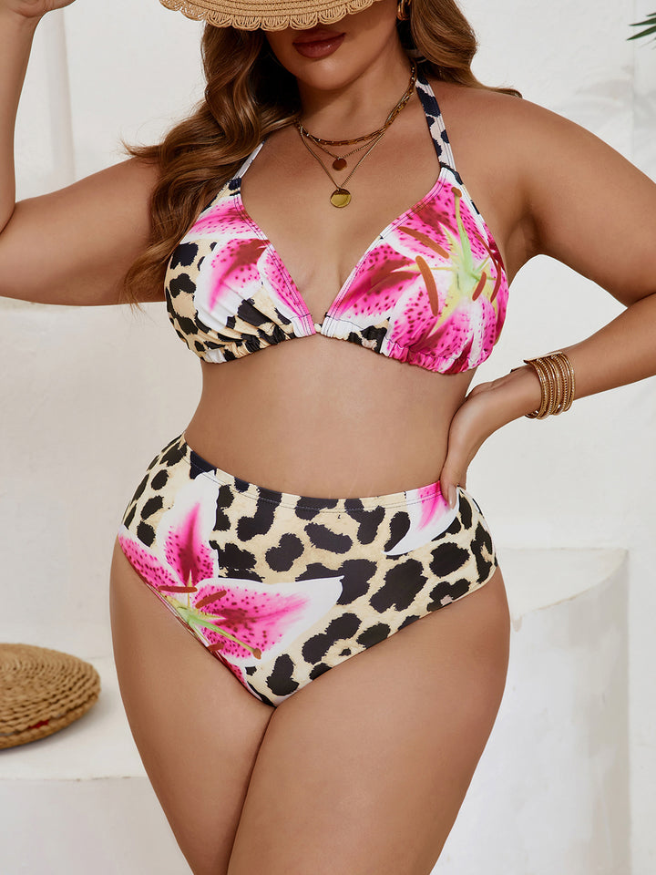 Damen Hochgeschnittener Bikini mit floralem Leo-Design Echo Archiv