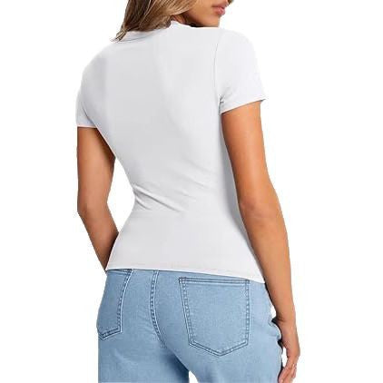 Damen figurbetontes Kurzarm-T-Shirt aus elastischem Material Echo Archiv