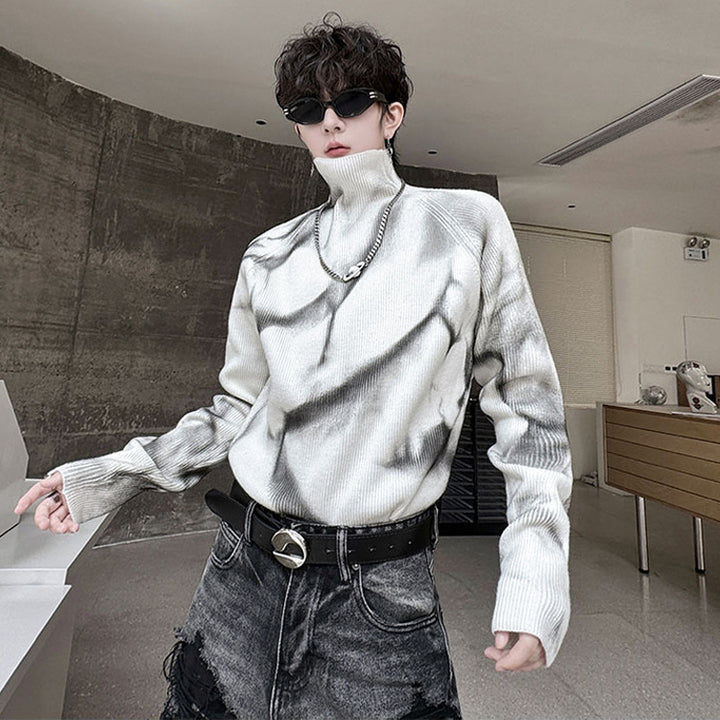 Damen Modischer Pullover mit elegantem Marmormuster Echoarchiv