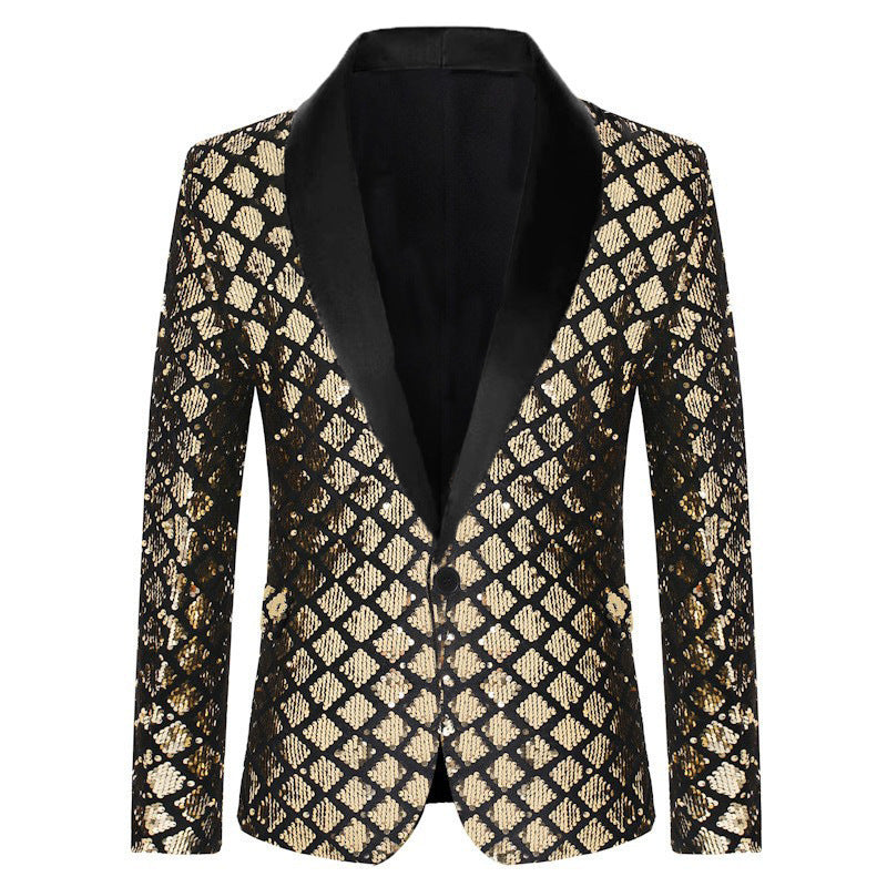 Herren Glamouröser Paillettenblazer Echoarchiv