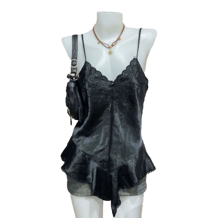 Damen elegantes Nachtkleid mit romantischem Spitzenbesatz Echo Archiv