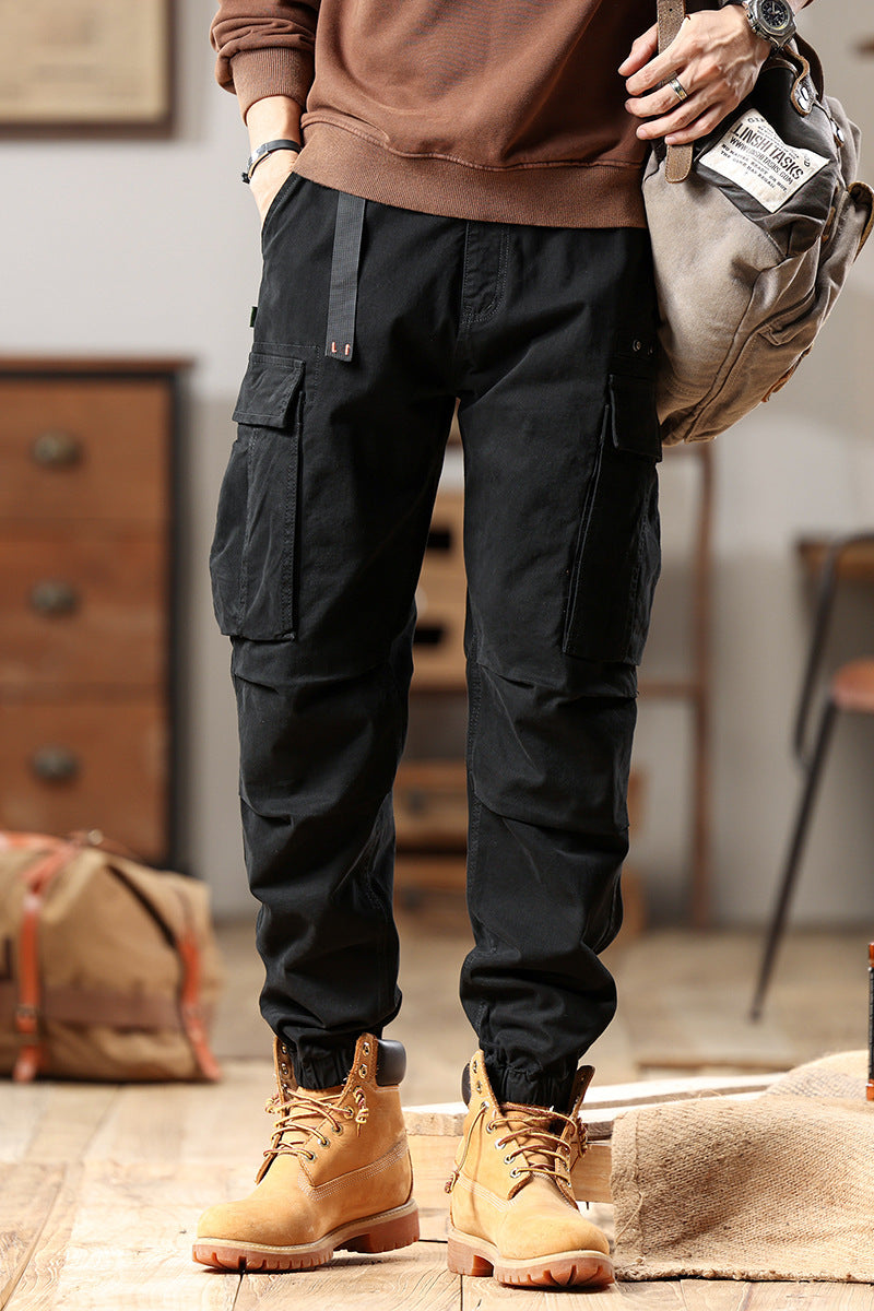 Herren Utility-Cargo-Hose mit verstellbarem Gürtelbund, Mehrfachtaschen und elastischem Saum Echo Archiv