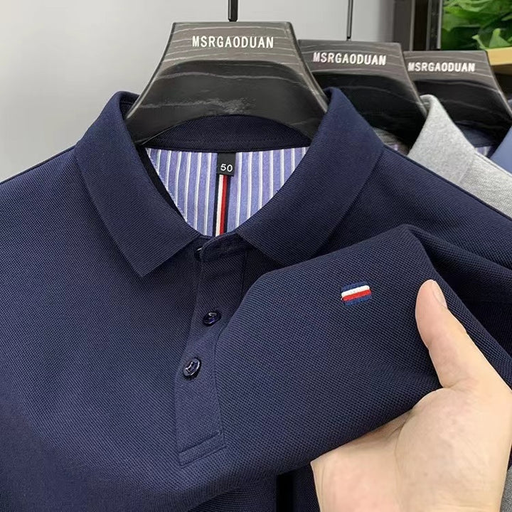 Herren Polohemd mit strukturiertem Stoff und modischem Kragen Echoarchiv