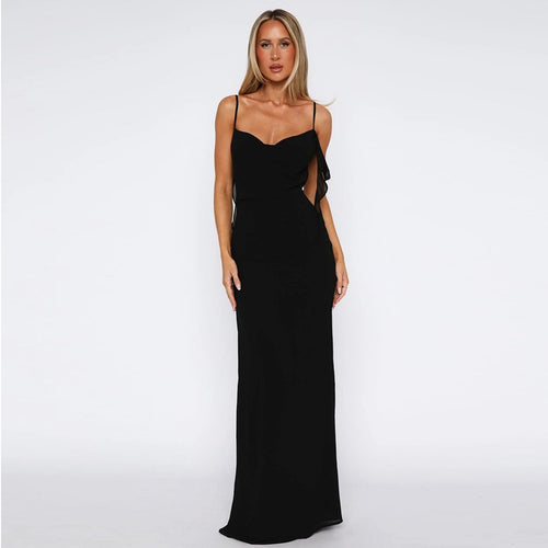 Damen Maxikleid mit verführerischem Schnitt und raffinierten Rüschendetails Echo Archiv