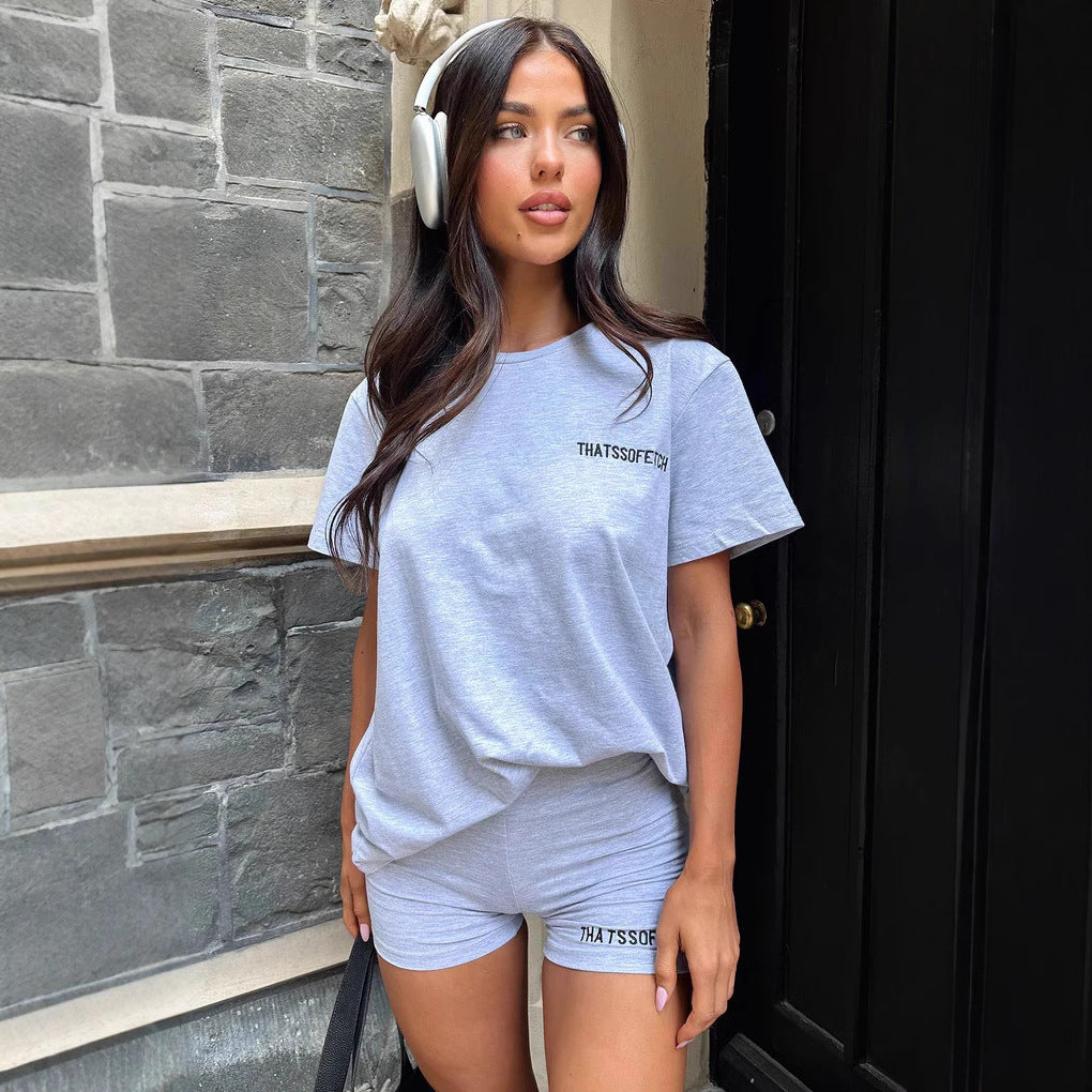 Damen Lounge-Set mit lässigem T-Shirt und Shorts Echo Archiv