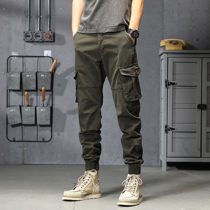 Herren multifunktionale Cargo-Hose mit elastischem Bund und seitlichen Reißverschlusstaschen Echoarchiv