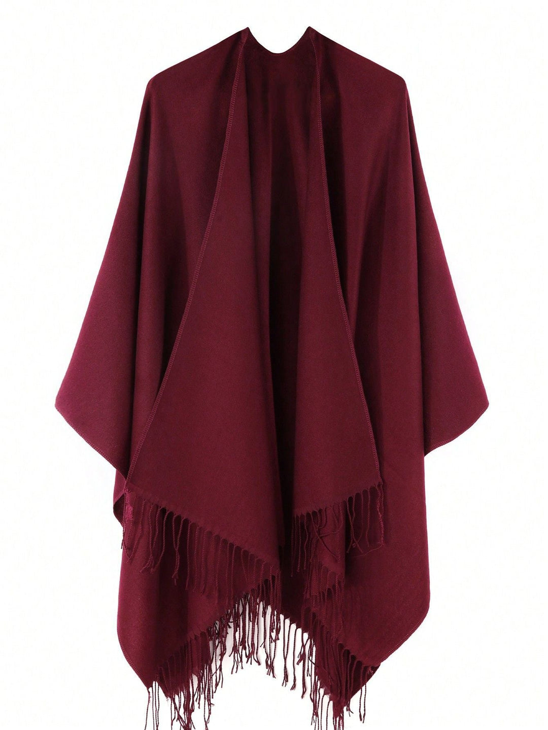 Damen Modischer Fransen-Poncho Aus Weichem Material mit Luxuriösem Fall Echoarchiv