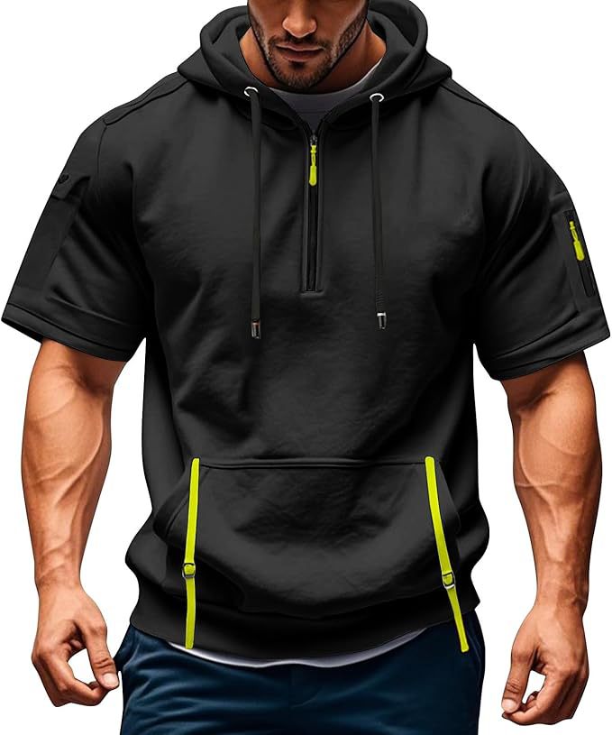 Herren Freizeit Hoodie mit modernen Reißverschlusstaschen Echoarchiv