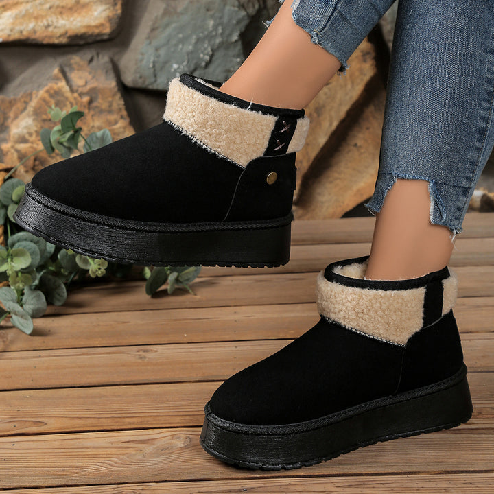 Damen Gefütterte Plateau‑Winterboots mit Teddyfutter und Slip‑On‑Schaft Echo Archiv
