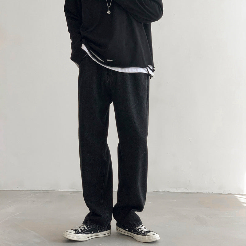 Herren Locker geschnittene Straight-Relax Denim-Hose mit verlängertem Saum Echo Archiv