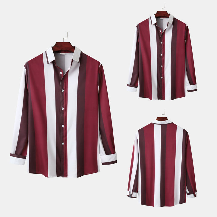 Herren Langarmhemd mit modernem Streifen-Design und komfortabler Passform Echoarchiv
