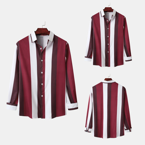 Herren Langarmhemd mit modernem Streifen-Design und komfortabler Passform Echoarchiv
