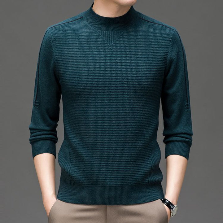 Herren modischer Pullover mit strukturiertem Design und hochgeschlossenem Kragen Echoarchiv