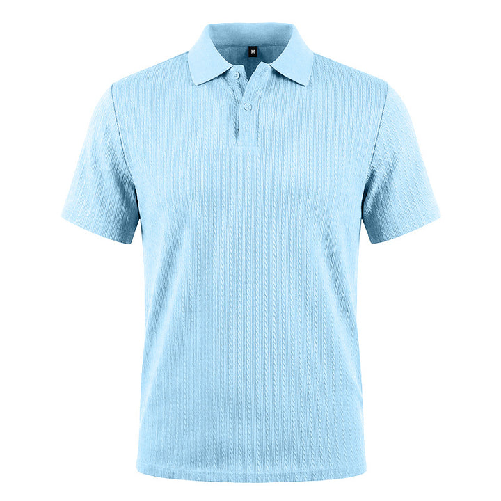 Herren Feinstrick-Polo mit strukturiertem Zopfmuster und weichem Baumwollmix – Cavello
