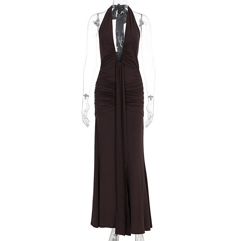 Damen Elegantes Kleid mit tiefem V-Ausschnitt und figurbetontem Schnitt Echo Archiv
