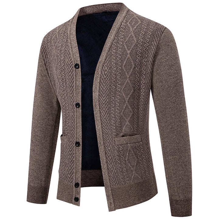 Herren Strickjacke mit strukturiertem Design und Knopfverschluss Echoarchiv