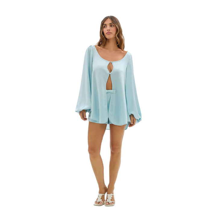 Damen Oversize Bluse mit Cut-Out und kurzen Shorts Echo Archiv