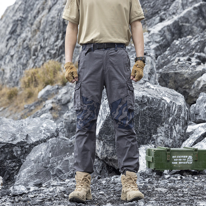 Herren Robust‑Tactical Cargohose mit Camouflage‑Kniepaneelen, Elastischem Saum und Utility‑Taschen Echo Archiv