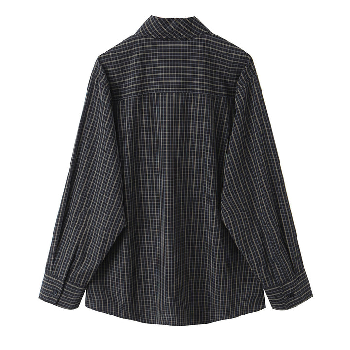 Damen Kariertes Blusenshirt mit Schluppe und weiter Passform Echo Archiv