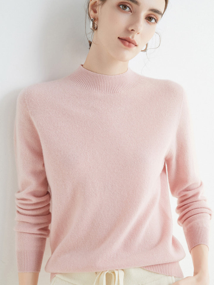 Damen Kurz-Mockneck-Pullover aus Kaschmir‑Look mit leichter Flauschoptik Echoarchiv
