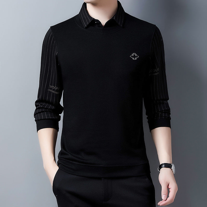 Herren elegantes Sweatshirt mit Hemdkragen Echoarchiv