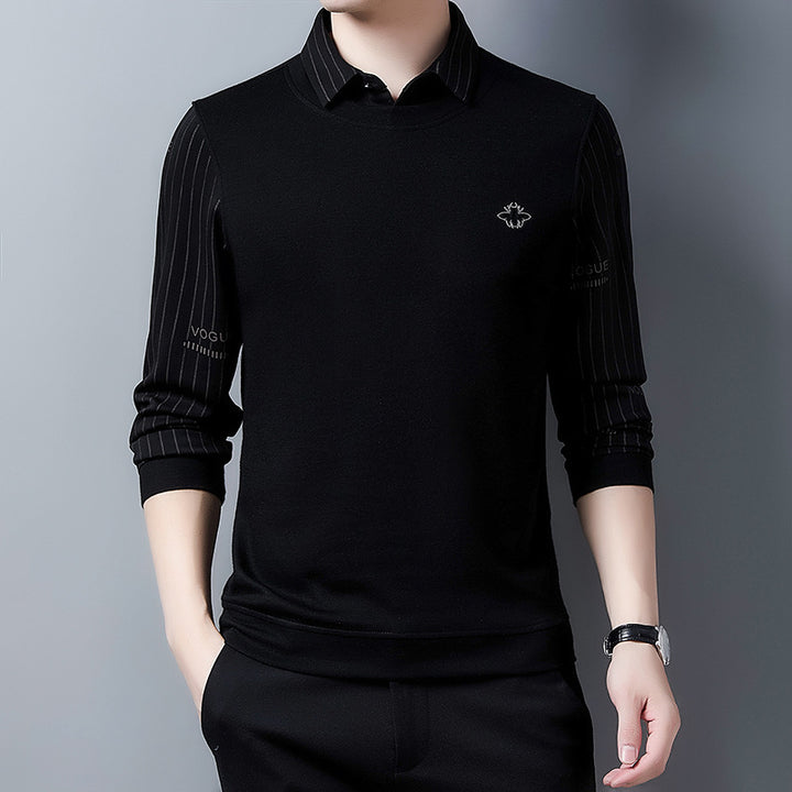 Herren elegantes Sweatshirt mit Hemdkragen Echoarchiv