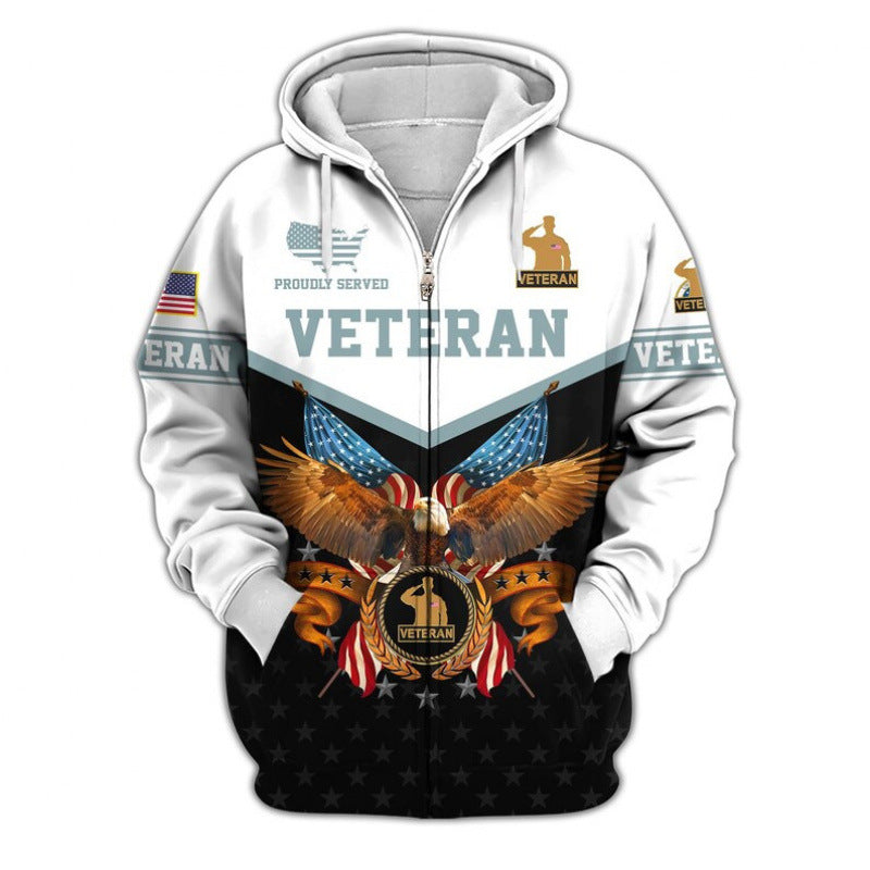 Herren Kapuzensweater mit amerikanischem Veteranenmotiv Echoarchiv