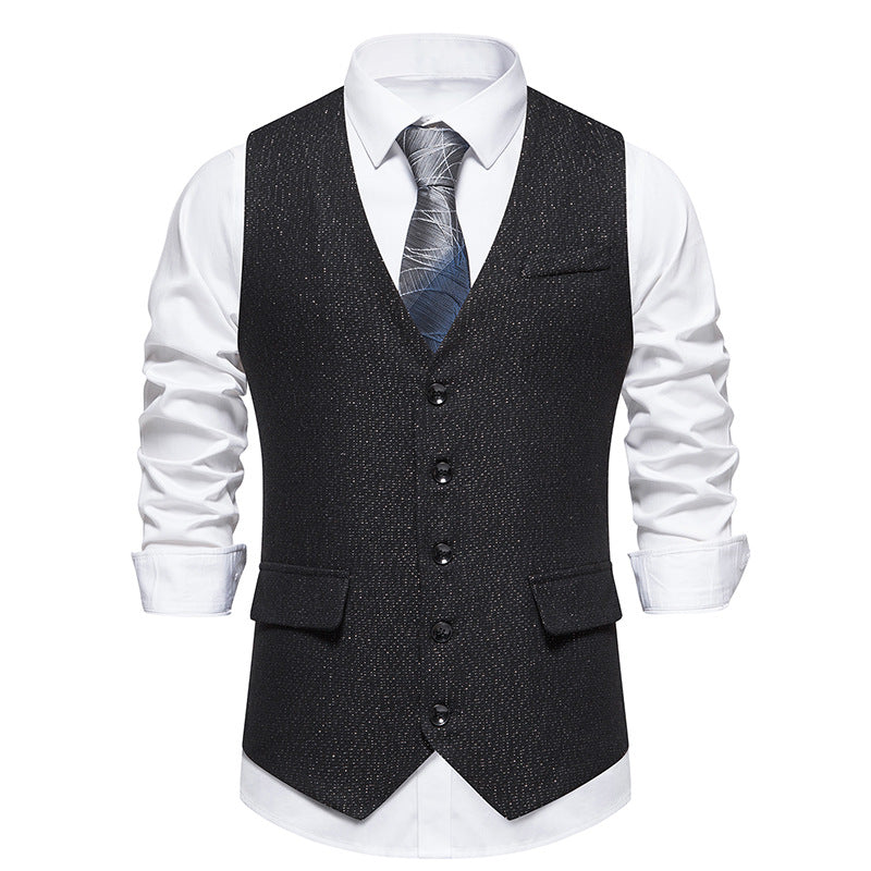 Herren elegante Anzugweste mit feinem modernen Design und praktischen Taschen Echoarchiv