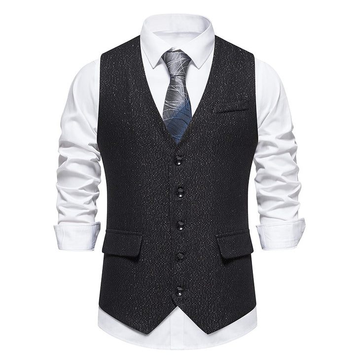 Herren elegante Anzugweste mit feinem modernen Design und praktischen Taschen Echoarchiv
