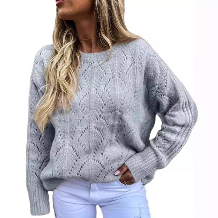 Damen Oversize Ajourstrick-Pullover mit Rundhalsausschnitt Echo Archiv