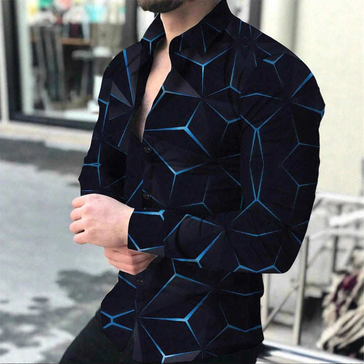 Herren Langarmhemd mit kreativem Muster Echoarchiv