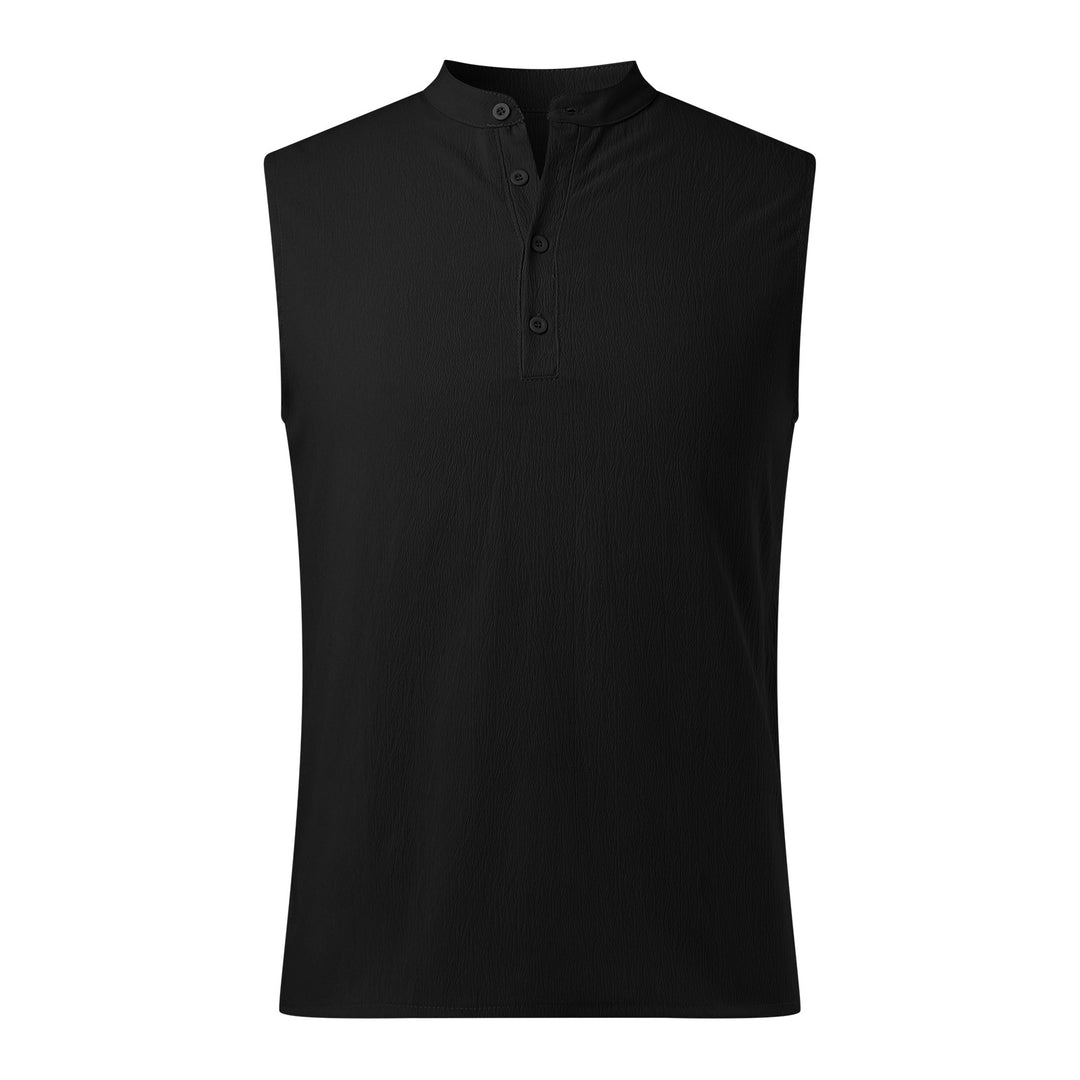 Herren Ärmelloses Henley-Shirt aus atmungsaktivem und leichtem Material Echoarchiv