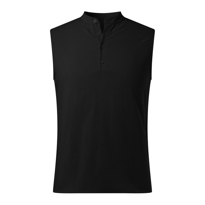 Herren Ärmelloses Henley-Shirt aus atmungsaktivem und leichtem Material Echoarchiv