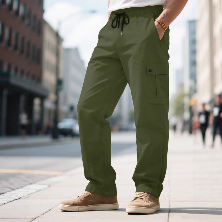 Herren nan urbane utilitarische Cargohose mit elastischem Komfortbund, Tunnelzug und verschließbaren Klappentaschen Echo Archiv