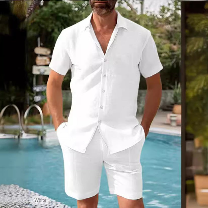 Herren luftiges Kurzarm-Hemd und Shorts Set Echoarchiv